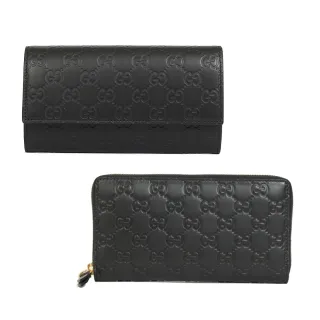 【GUCCI 古馳】品牌經典GG LOGO 釦式/ㄇ字拉鏈長夾(多款任選)
