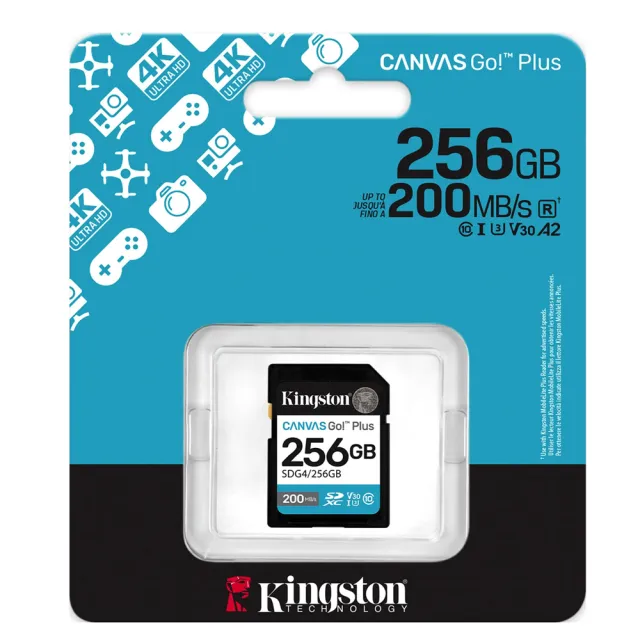 【Kingston 金士頓】256GB SDXC SD UHS-I U3 V30 A2 記憶卡(SDG4/256GB 平輸)