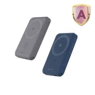 【ADAM 亞果元素】GRAVITY C2 10000mAh 最高20W 2孔輸出 磁吸無線快充行動電源(蝶豆藍＋躍動灰)