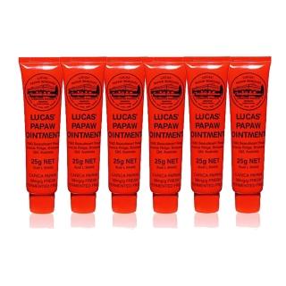 即期品【Lucas 澳洲木瓜霜】澳洲木瓜霜木瓜膏25g六入組平行輸入(最低效期2025/12月)