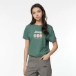 【JEEP】女裝 花卉圖騰純棉短袖T恤(綠色)