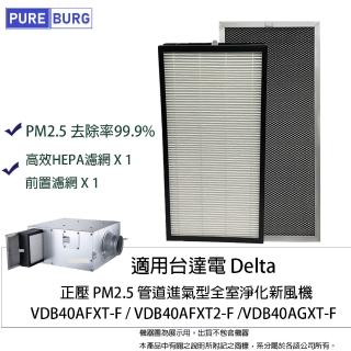 【PUREBURG】適用臺達電Delta VDB40AGXT VDB40AFXT2-F VDB40AFXT-F全室淨化新風機HEPA濾網芯組