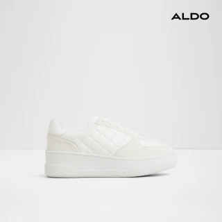 【ALDO】DEEVALE-率性素色菱格厚底休閒鞋-女鞋(白色)