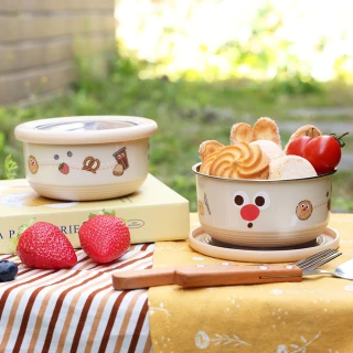 【HOUSUXI 舒希】鬆鬆家族-不鏽鋼雙層隔熱碗420ml-A3