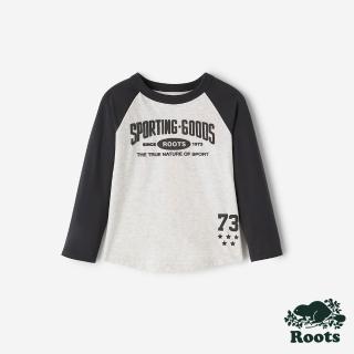 【Roots】Roots 小童-SPORTING GOODS 99 長袖上衣(白麻灰)