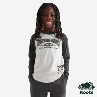 【Roots】Roots 大童-SPORTING GOODS 99 長袖上衣(白麻灰)