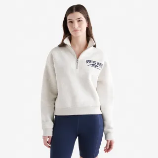 【Roots】Roots女裝- SPORTING GOODS 99 HALF ZIP 上衣(白麻灰)