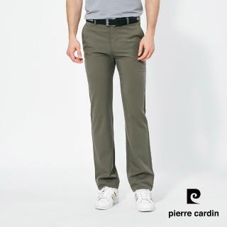 【pierre cardin 皮爾卡登】商務休閒 男款 平口休閒長褲-橄綠色(5257875-43)