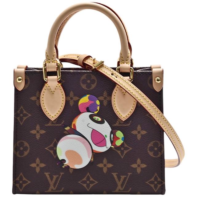 LV LOUIS VUITTON路易威登 M13668 村上隆熊貓經典 OnTheGo BB Monogram 帆布手提/斜背包