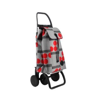 【ROLSER】西班牙4L可變四輪時尚購物車-LOGO紅灰(西班牙進口/時尚美觀/可前推及後拉/可摺疊收納)