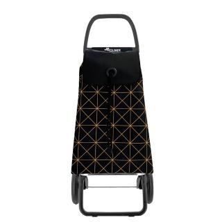 【ROLSER】西班牙2L摺疊兩輪時尚購物車-黑橘(西班牙精品/時尚簡約/大容量/可摺疊收納)