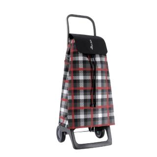【ROLSER】西班牙JOY經典兩輪時尚購物車-紅黑格(西班牙精品/時尚簡約/大容量/購物推車/可摺疊收納)