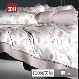 【DON】臺灣製 60支天絲床包枕套組-花芯之夏(雙人)