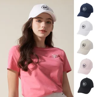 【ELLE ACTIVE】男女款 EA刺繡素色棒球帽(5色任選・青春有型・四季百搭)