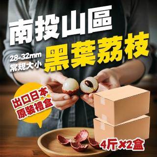 【果樹寶石】南投草屯山坡黑葉荔枝約4斤x2箱(銷日等級 去枝葉 冷藏配送)