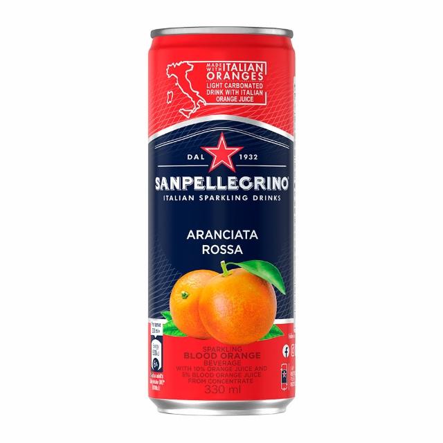【聖沛黎洛】氣泡水果飲料罐裝-紅橙綜合口味330mlx24入/箱(官方直營)