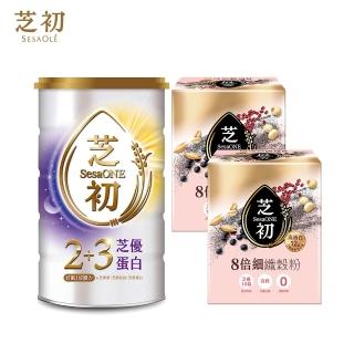 【芝初】人氣特別綜合組(2+3芝優蛋白425g + 8倍細高蛋白纖穀粉x2)