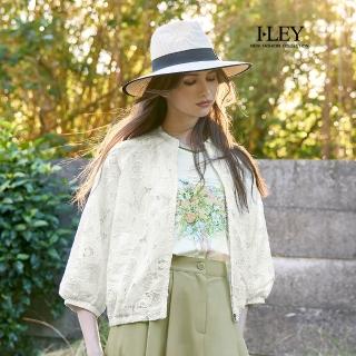 【ILEY 伊蕾】七分拉克蘭袖蕾絲外套(白；M-XL；1251464002)
