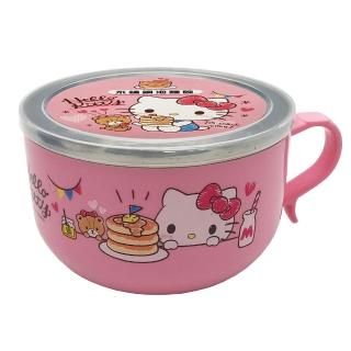 【SANRIO 三麗鷗】Hello Kitty不鏽鋼泡麵碗950ml-2件組(臺灣正版授權)