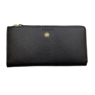 【CROSS】台灣總代理 限量1折 頂級小牛皮荔枝紋超柔軟L形大開口長夾 全新專櫃展示品(黑色 送禮盒提袋)