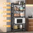 【Easy buy 居家生活】五層廚房電器抽拉式置物架-25CM三抽拉(廚房收納架 層架 鐵架 微波爐架)