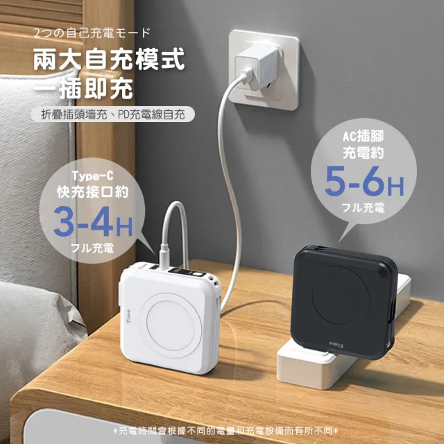 【Timo】數顯多功能磁吸無線充電行動電源 10000mAh_37Wh(具Wh標示/Timo-501)