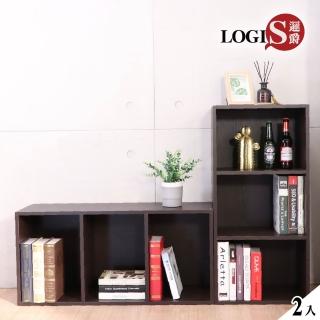 【LOGIS】2入組厚板開放式收納櫃(三層櫃)