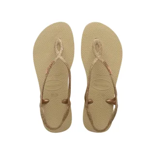 【havaianas 哈瓦仕】拖鞋 涼鞋 女鞋 巴西 亮片 Luna Premium 沙灰 4146130-0154W(哈瓦士)