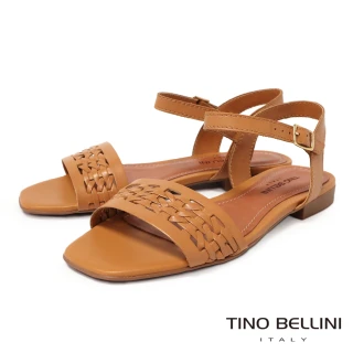 【TINO BELLINI 貝里尼】巴西進口編織平底涼鞋FSJT019-9(駝色)