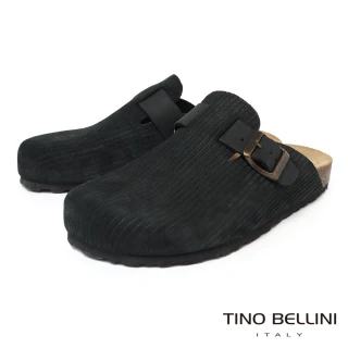 【TINO BELLINI 貝里尼】義大利進口懶人軟木底拖鞋FZ0T003-1(黑色)