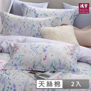 【HongYew 鴻宇】400織天絲棉 歐式壓框薄枕套-貝瑟琳(2入)