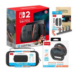 【Nintendo 任天堂】預購7/10發售★NS2 Switch 2 瑪利歐賽車世界 同捆主機+方向盤+充電座(包貼+矽膠套)