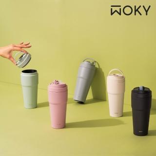 【WOKY 沃廚】渾圓杯 鈦陶瓷款770ml+贈升級版上蓋(隨行杯/吸管杯/水壺/保冰保溫)