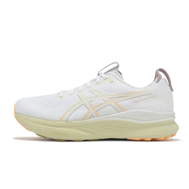 【asics 亞瑟士】慢跑鞋 GEL-Kayano 32 男鞋 白 黃 支撐 運動鞋 亞瑟士(1011C052101)