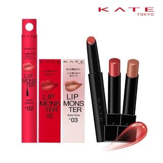 【KATE 凱婷】怪獸級持色唇膏3入組 水光色/限定色任選(獨家技術持色不沾 高保濕 新色上市)