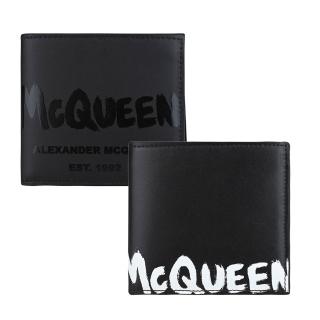 【ALEXANDER MCQUEEN】ALEXANDER McQUEEN 小牛皮8卡對折短夾(多款多色)