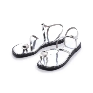 【FAIR LADY】出清品_優雅小姐 時髦金屬釦繞趾涼拖鞋(亮銀/1J2904 女鞋)