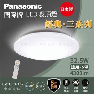 【Panasonic 國際牌】3-5坪 調光調色吸頂燈 簡約經典白(LGC31102A09 日本製 5年保固)