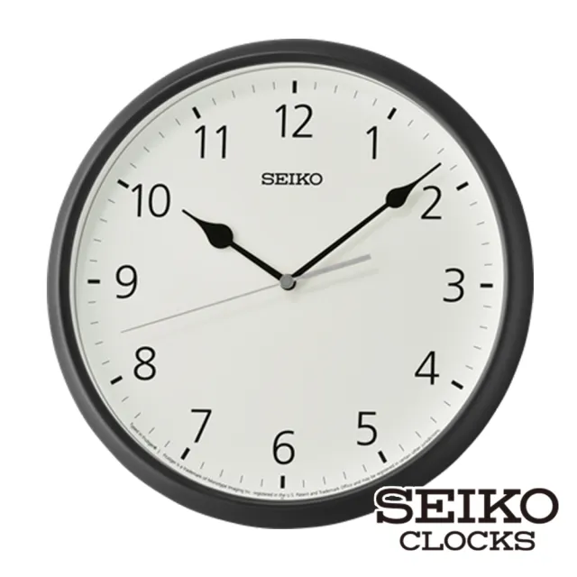 【SEIKO 精工】極簡風格 立體數字 滑動式秒針 靜音掛鐘QXA796(28cm鏡面清楚大數字)