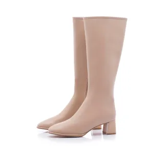【FAIR LADY】芯太軟 時尚素面彈力皮革長靴(奶茶、8B2778)