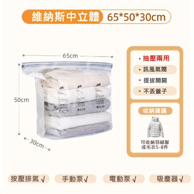 【TAI LI 太力】多入組全系列真空壓縮袋可重覆使用加厚款(居家換季衣物棉被壓縮袋 行李箱 旅行手壓真空袋)