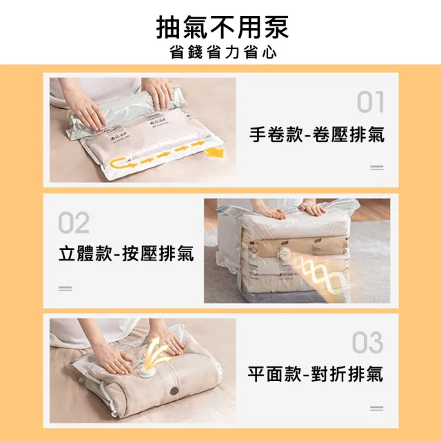 【TAI LI 太力】多入組全系列真空壓縮袋可重覆使用加厚款(居家換季衣物棉被壓縮袋 行李箱 旅行手壓真空袋)