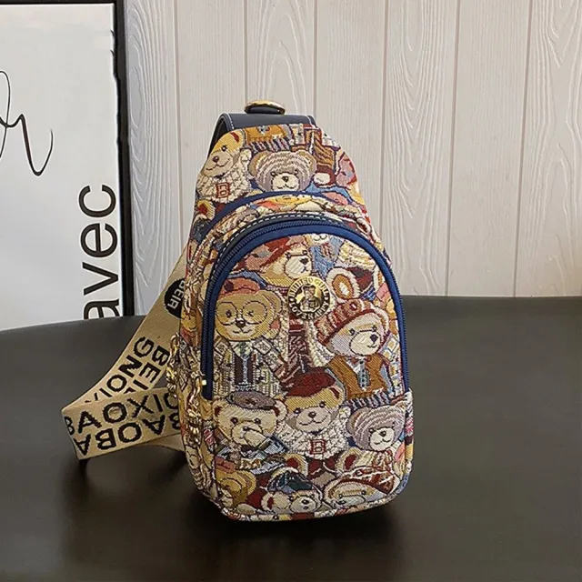 【巴黎精品】現貨 限搶!胸背包皮革胸包側背包肩背包帆布包波士頓包隨身女包包(小熊休閒斜背3色a1ev14 2N)