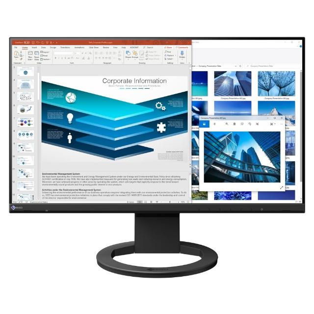 【EIZO】FlexScan EV2480 黑色24型IPS FHD 16:9 電腦螢幕(Type-C/可旋轉/可壁掛/內建喇叭/護眼)