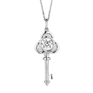 【CROSSFOR】日本Dancing Stone心之鎖愛 懸浮閃動項鍊 精美盒裝(日本原廠進口主鑽純銀不過敏禮物)