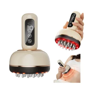 【kingkong】30檔電動經絡刷 紅光熱敷震動按摩儀 刮痧儀