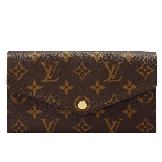 【Louis Vuitton 路易威登】M62236 SARAH系列經典Monogram帆布印花暗釦長夾(罌粟紅色)
