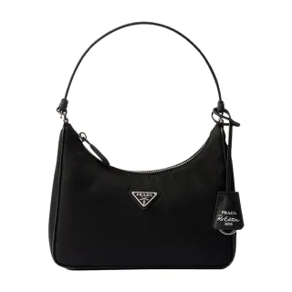 【PRADA 普拉達】1N204M 黑色 Re-Edition 2005(HOBO尼龍 迷你手袋)