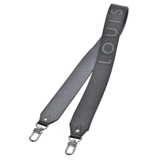 【Louis Vuitton 路易威登】J02392經典BANDOULI☆RE品牌標誌牛皮印花背帶(黑色)