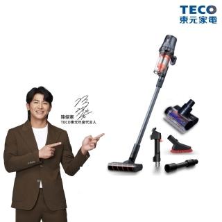 【陳傑憲代言TECO 東元】綠光顯塵無線吸塵器XJ2501CB(寵物大全配組/23Kpa/九錐氣旋/HEPA過濾/絨毛電動滾刷)